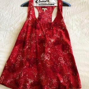 Red and white silk tank